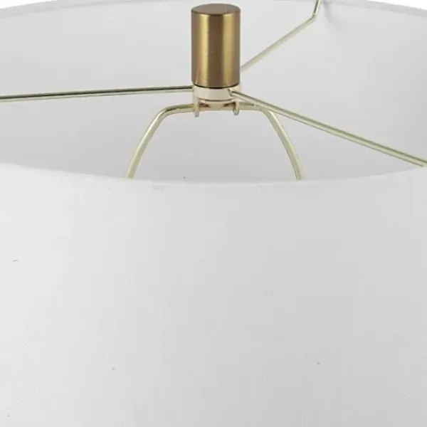 Table Lamps-Kirkland's Home Black Ceramic Ribbed Table Lamp White