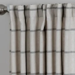Curtains & Drapes-Kirkland's Home Black Checkered Single Curtain Panel, 84 In. Black/Tan