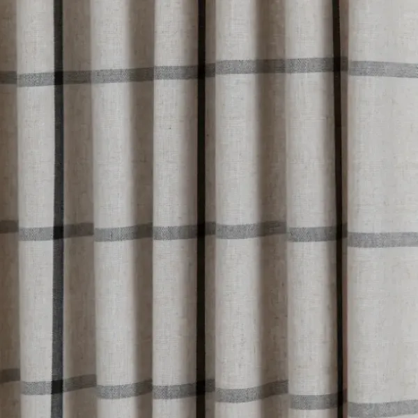Curtains & Drapes-Kirkland's Home Black Checkered Single Curtain Panel, 84 In. Black/Tan