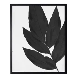 Framed Art-Kirkland's Home Black Cropped Leaf I Framed Art Print Black/White