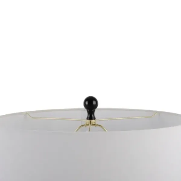 Floor Lamps-Kirkland's Home Black Cross Caged Table Base Floor Lamp White