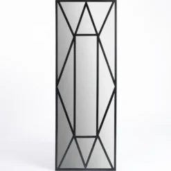 Decorative Mirrors-Kirkland's Home Black Cross Pane Leaner Mirror