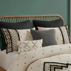 Comforters-Kirkland's Home Black Diamond 3-Pc. Full/Queen Comforter Set Black/Ivory