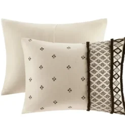 Comforters-Kirkland's Home Black Diamond 3-Pc. Full/Queen Comforter Set Black/Ivory