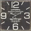 Clocks-Kirkland's Home Black Distressed Wood Face Square Clock