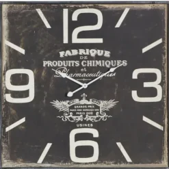 Clocks-Kirkland's Home Black Distressed Wood Face Square Clock