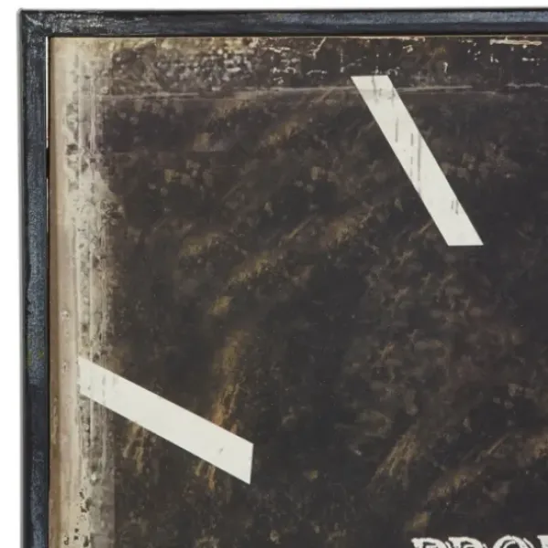 Clocks-Kirkland's Home Black Distressed Wood Face Square Clock