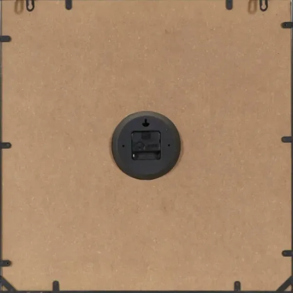 Clocks-Kirkland's Home Black Distressed Wood Face Square Clock