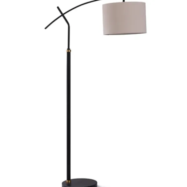 Floor Lamps-Kirkland's Home Black Dudley Adjustable Arm Floor Lamp Tan