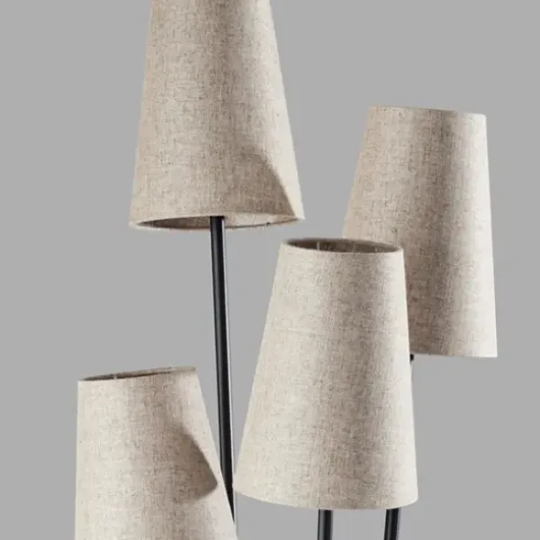 Floor Lamps-Kirkland's Home Black Enoki 4-Arm Asymmetrical Floor Lamp Black/Tan