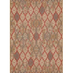 Outdoor Rugs-Kirkland's Home Black Eyelet Pattern Outdoor Area Rug, 5X7 Tan/Black