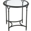 Accent & End Tables-Kirkland's Home Black Forged Steel Glass Top Accent Table