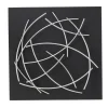 Wall Plaques-Kirkland's Home Black Frame Silver Abstract Lines Wall Plaque Black/Silver