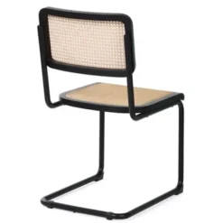 Dining Chairs-Kirkland's Home Black Framed Woven Cane Dining Chairs, Set Of 2 Tan/Black