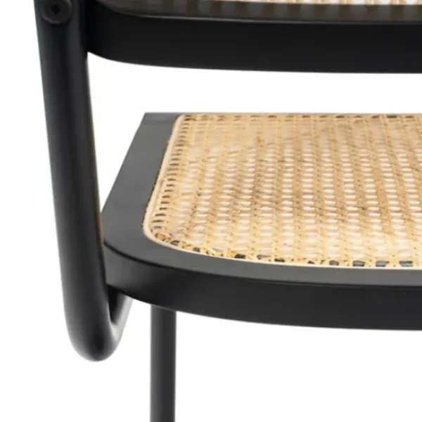Dining Chairs-Kirkland's Home Black Framed Woven Cane Dining Chairs, Set Of 2 Tan/Black