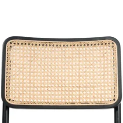 Dining Chairs-Kirkland's Home Black Framed Woven Cane Dining Chairs, Set Of 2 Tan/Black