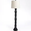 Floor Lamps-Kirkland's Home Black Geometric Floor Lamp Tan