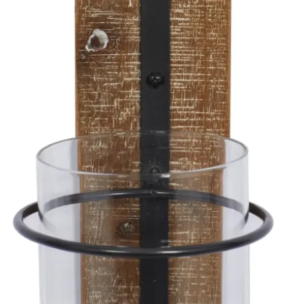 Sconces-Kirkland's Home Black Hoop Glass Sleeve Wall Sconce, 28 In.