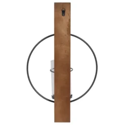 Sconces-Kirkland's Home Black Hoop Glass Sleeve Wall Sconce, 24 In.