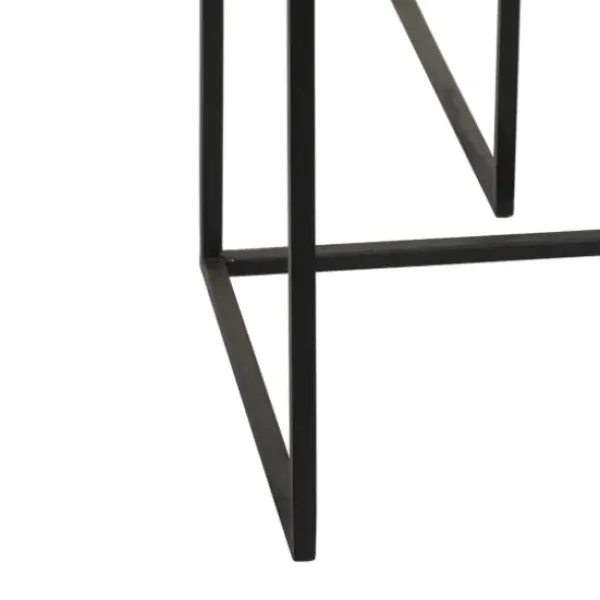 Kitchen Islands & Bar Carts-Kirkland's Home Black Iron And Glass Top Bar Cart
