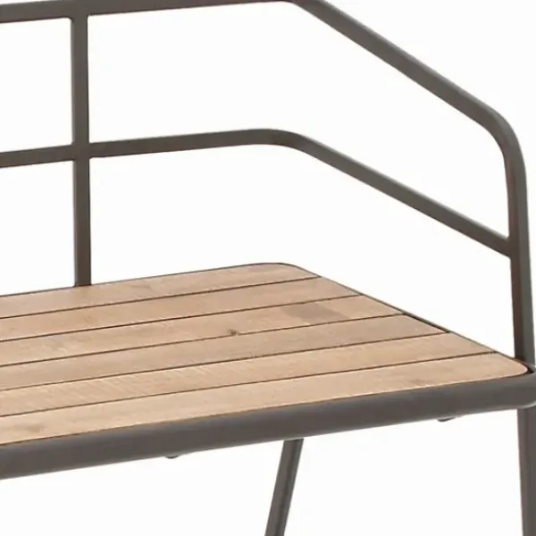 Benches & Ottomans-Kirkland's Home Black Iron And Wooden Seat Industrial Bench Black/Brown
