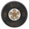 Clocks-Kirkland's Home Black Iron Frame Bronze Numeral Wall Clock