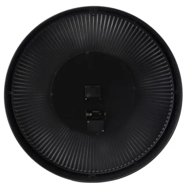 Clocks-Kirkland's Home Black Iron Frame Bronze Numeral Wall Clock