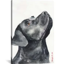 Canvas Art-Kirkland's Home Black Labrador Giclee Canvas Art Print, 18X26 Black/White