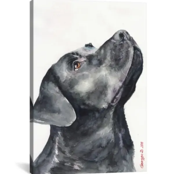 Canvas Art-Kirkland's Home Black Labrador Giclee Canvas Art Print, 18X26 Black/White