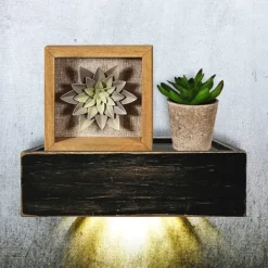 Shelves-Kirkland's Home Black Led Floating Shelf With Remote, 10 In.