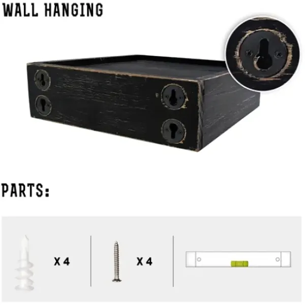 Shelves-Kirkland's Home Black Led Floating Shelf With Remote, 10 In.