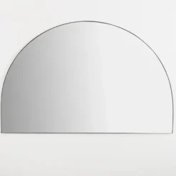 Framed Mirrors-Kirkland's Home Black Linear Half Moon Mirror