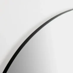 Framed Mirrors-Kirkland's Home Black Linear Half Moon Mirror