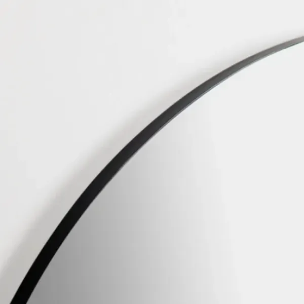 Framed Mirrors-Kirkland's Home Black Linear Half Moon Mirror