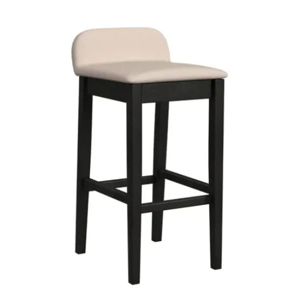 Bar Stools & Counter Height Stools-Kirkland's Home Black Lowback Padded Bar Stool Black/Tan