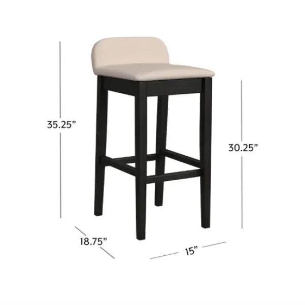Bar Stools & Counter Height Stools-Kirkland's Home Black Lowback Padded Bar Stool Black/Tan