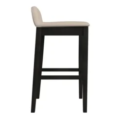 Bar Stools & Counter Height Stools-Kirkland's Home Black Lowback Padded Bar Stool Black/Tan