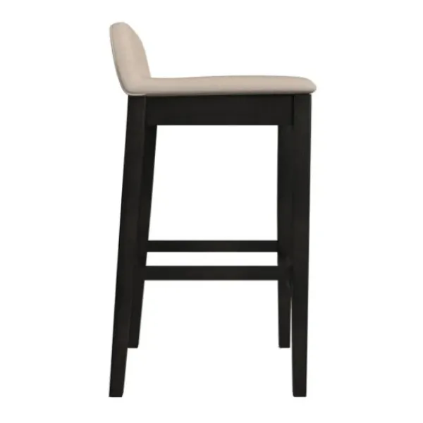 Bar Stools & Counter Height Stools-Kirkland's Home Black Lowback Padded Bar Stool Black/Tan