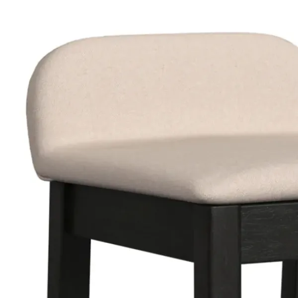 Bar Stools & Counter Height Stools-Kirkland's Home Black Lowback Padded Bar Stool Black/Tan