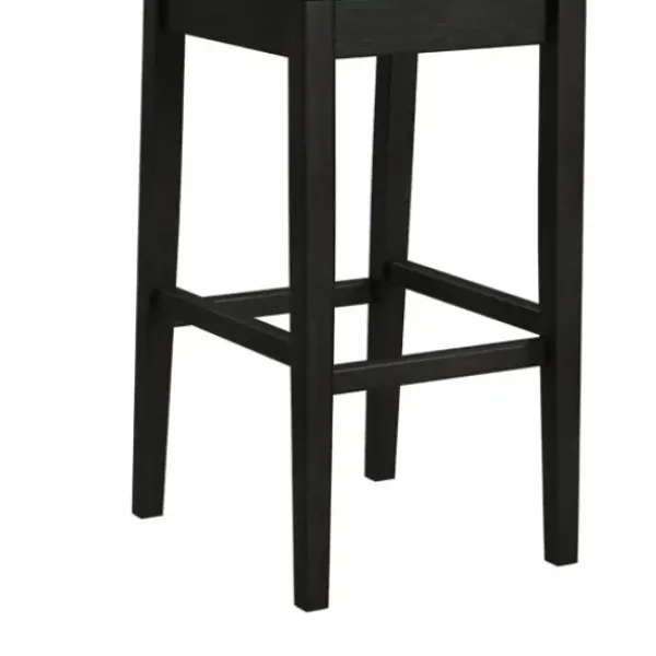 Bar Stools & Counter Height Stools-Kirkland's Home Black Lowback Padded Bar Stool Black/Tan