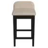 Bar Stools & Counter Height Stools-Kirkland's Home Black Lowback Padded Counter Stool Black/Tan