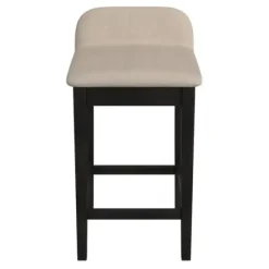 Bar Stools & Counter Height Stools-Kirkland's Home Black Lowback Padded Counter Stool Black/Tan