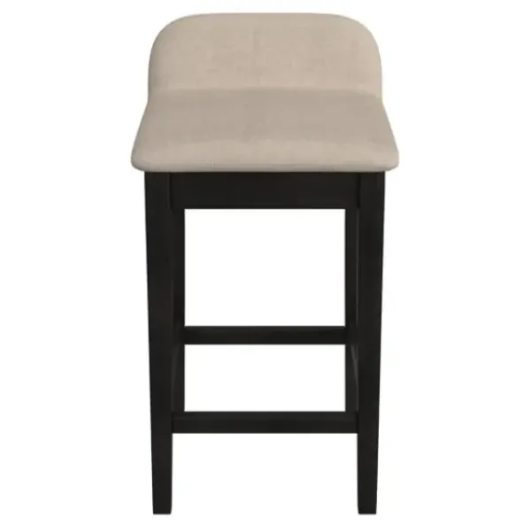 Bar Stools & Counter Height Stools-Kirkland's Home Black Lowback Padded Counter Stool Black/Tan