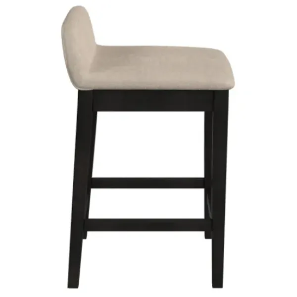 Bar Stools & Counter Height Stools-Kirkland's Home Black Lowback Padded Counter Stool Black/Tan