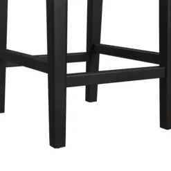 Bar Stools & Counter Height Stools-Kirkland's Home Black Lowback Padded Counter Stool Black/Tan