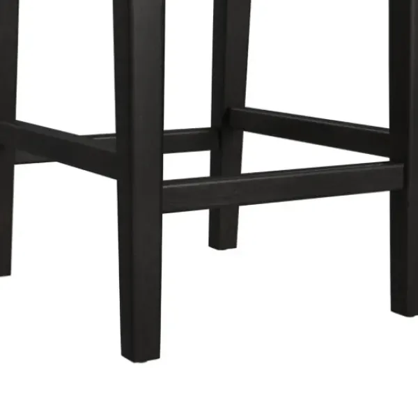 Bar Stools & Counter Height Stools-Kirkland's Home Black Lowback Padded Counter Stool Black/Tan