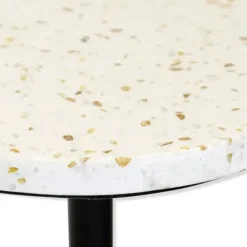 Accent & End Tables-Kirkland's Home Black Marble Top Pedestal Cocktail Table Black/White