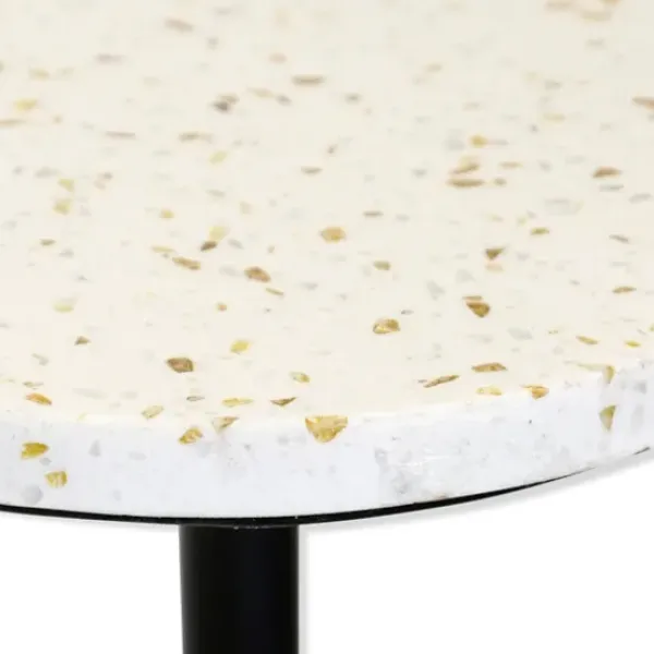 Accent & End Tables-Kirkland's Home Black Marble Top Pedestal Cocktail Table Black/White
