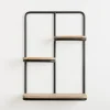 Shelves-Kirkland's Home Black Metal & Natural Wood Rounded Edge Wall Shelf