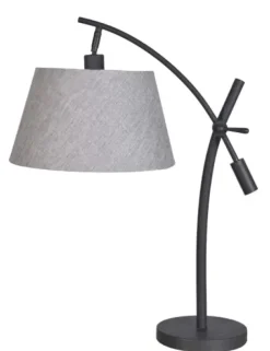 Table Lamps-Kirkland's Home Black Metal Adjustable Task Shade Table Lamp Gray